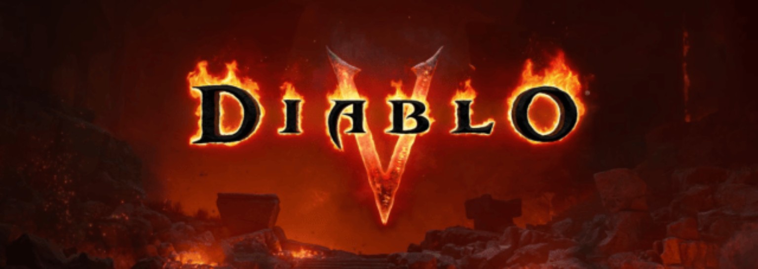 Fiery Diablo V announcement title screen