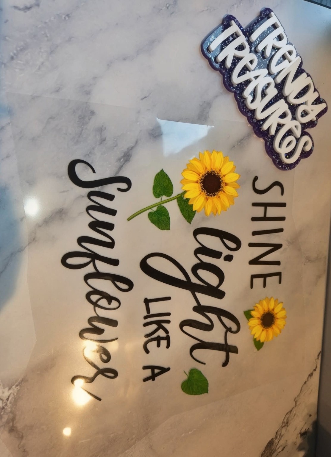 Shine Bright—Sunflower Script design reference, not a finished garment