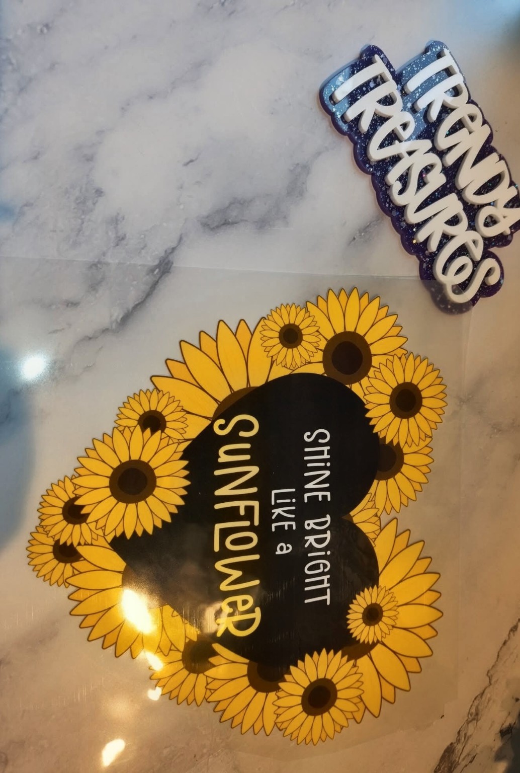 Shine Bright Sunflower Heart design reference, not a finished garment