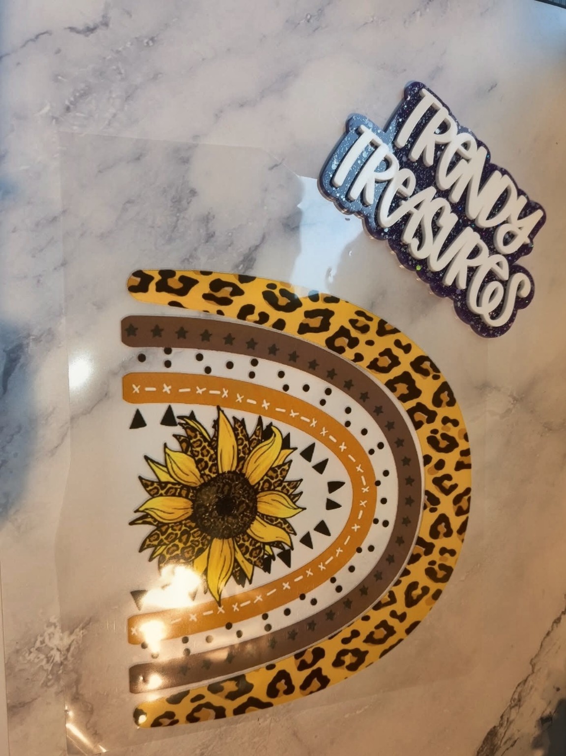 Boho Leopard Sunflower Rainbow design reference, not a finished garment