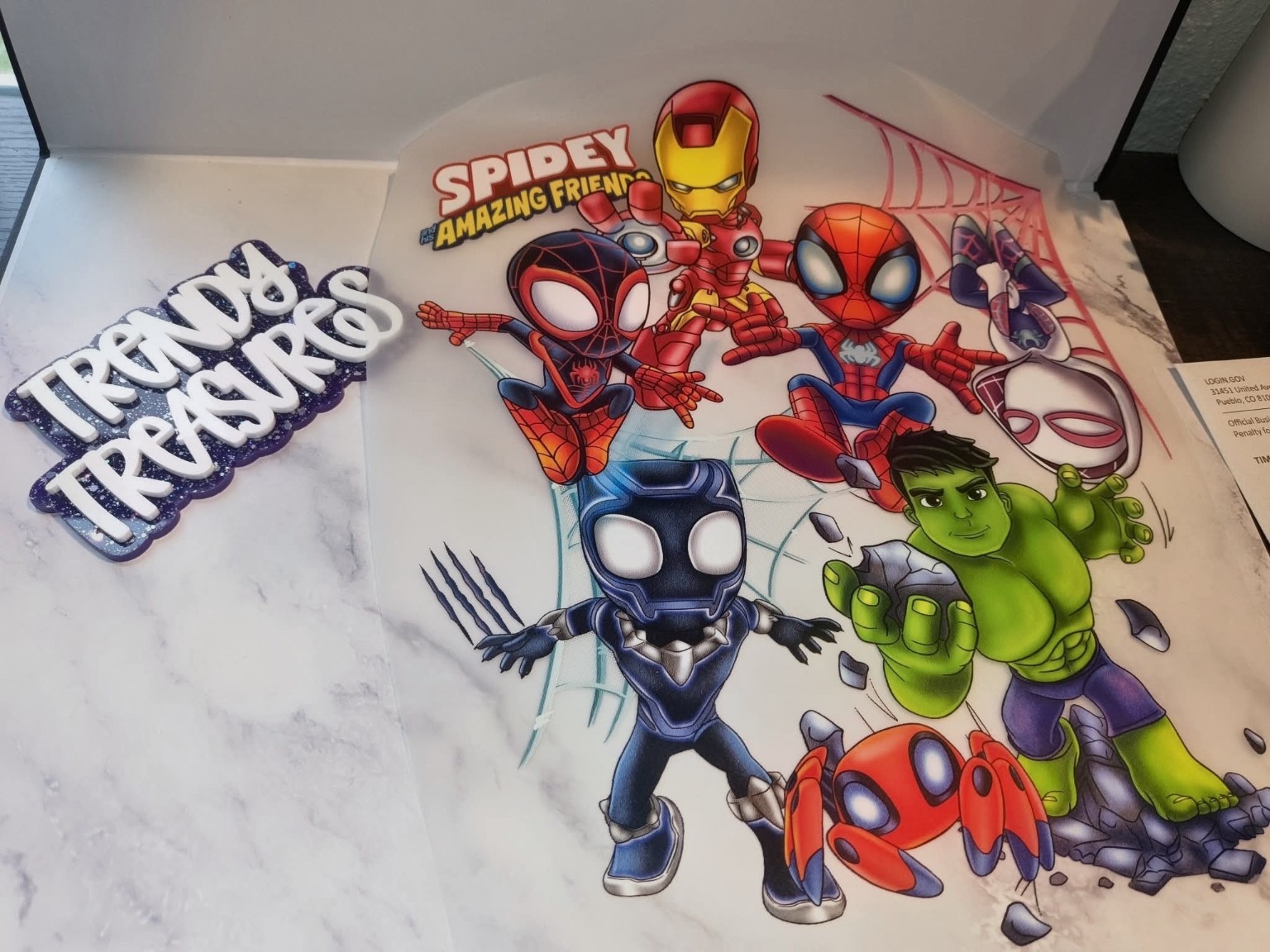 Amazing Superhero Friends design reference, not a finished garment