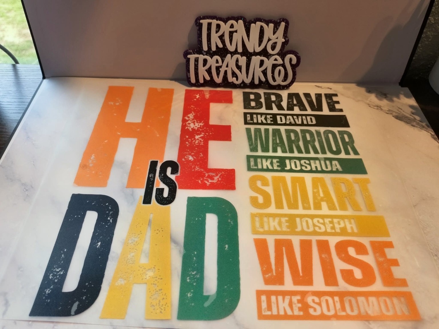 He Is Dad design reference, not a finished garment