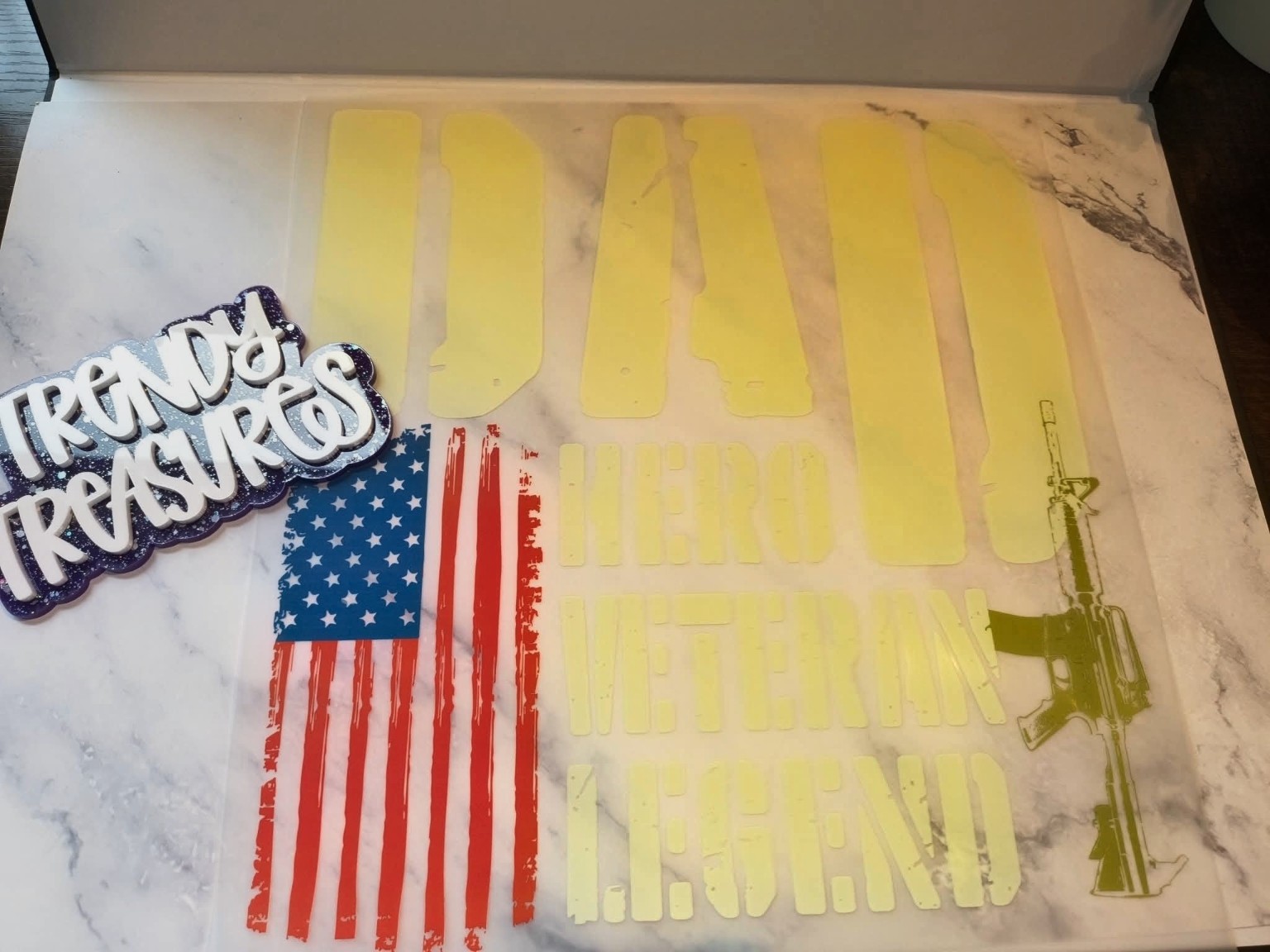Dad—Hero, Veteran, Legend design reference, not a finished garment