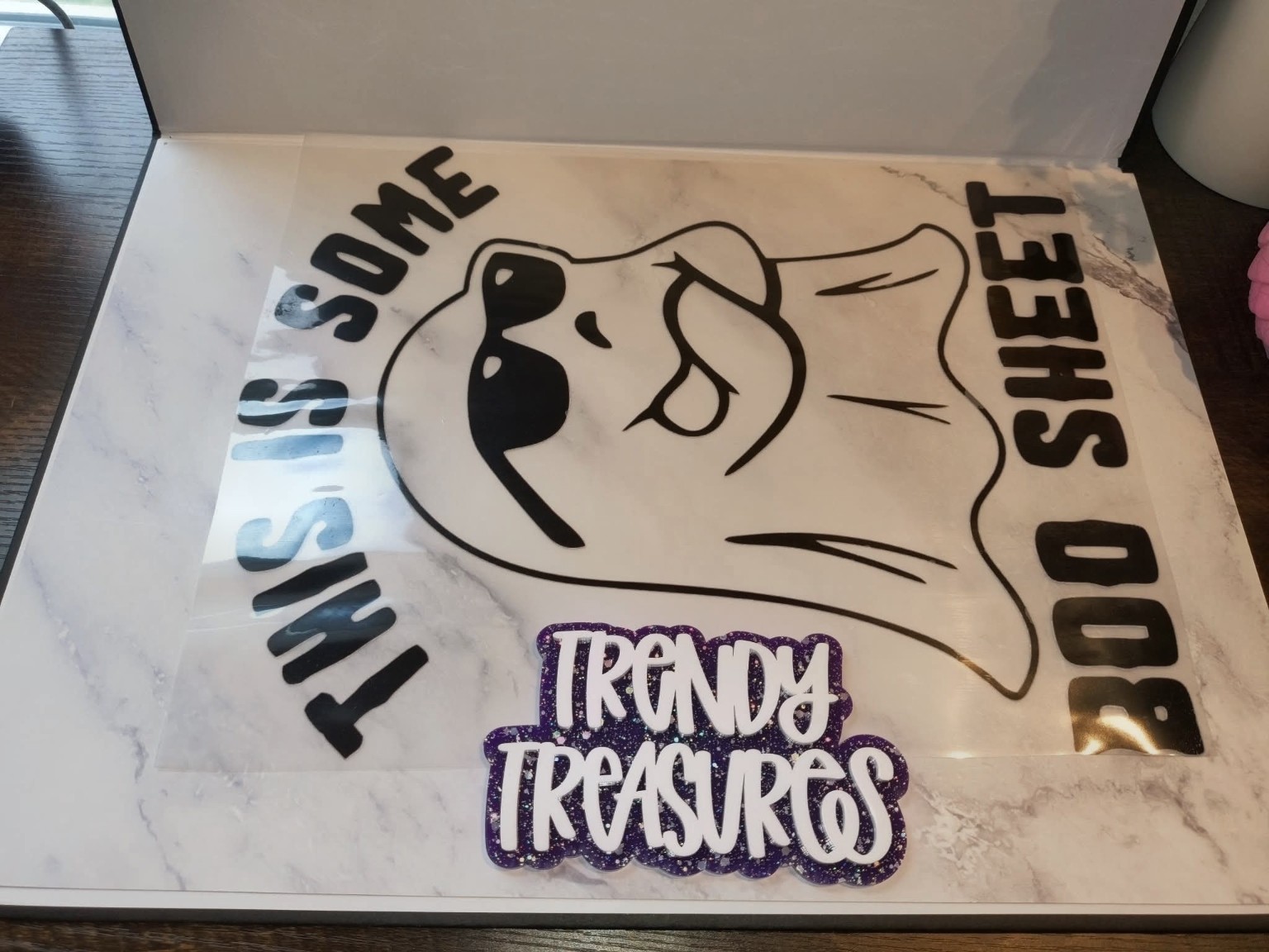 This Is Some Boo Sheet design reference, not a finished garment
