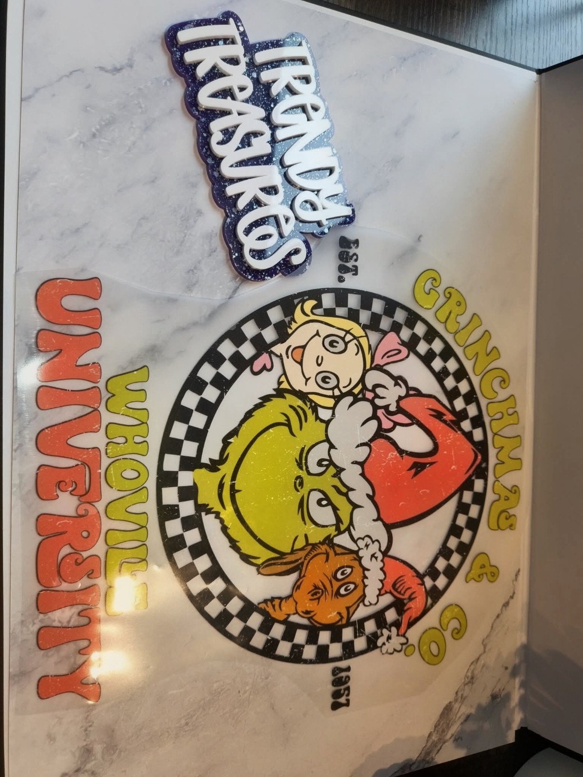 Grinchmas & Co.—Whoville University design reference, not a finished garment