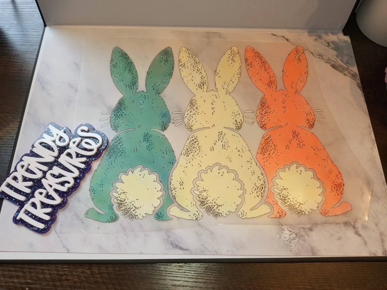 Spring Bunny Trio design reference, not a finished garment