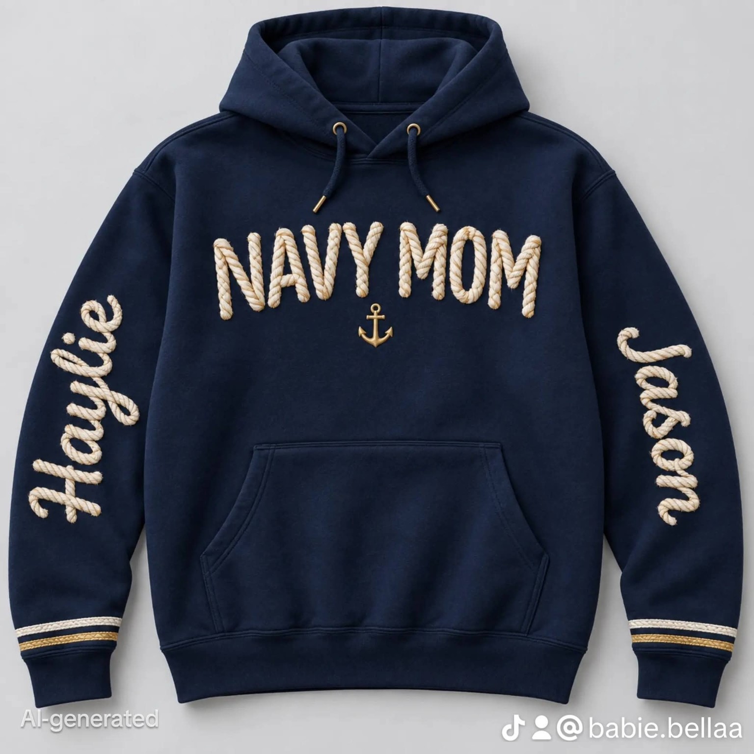 Personalized Navy Mom Hoodie — product or design reference