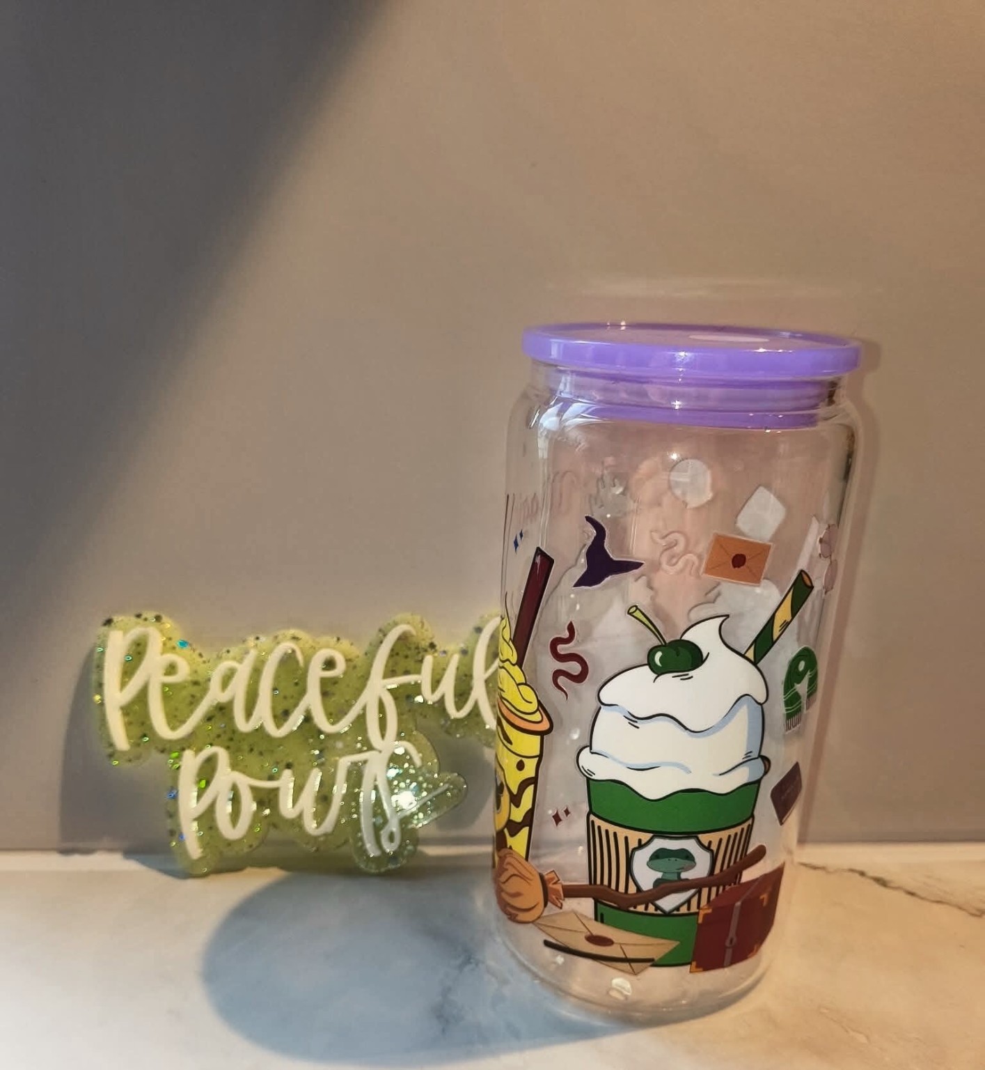 Peaceful Pours Character Glass Can — product or design reference