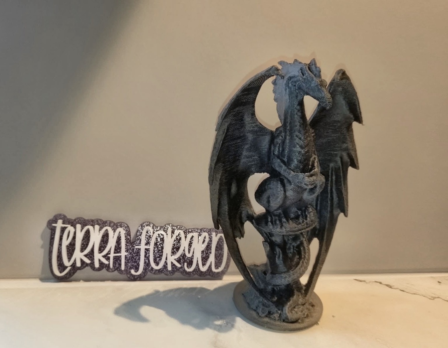 Winged Dragon Sculpture — 3D-printed accessory or decorative model