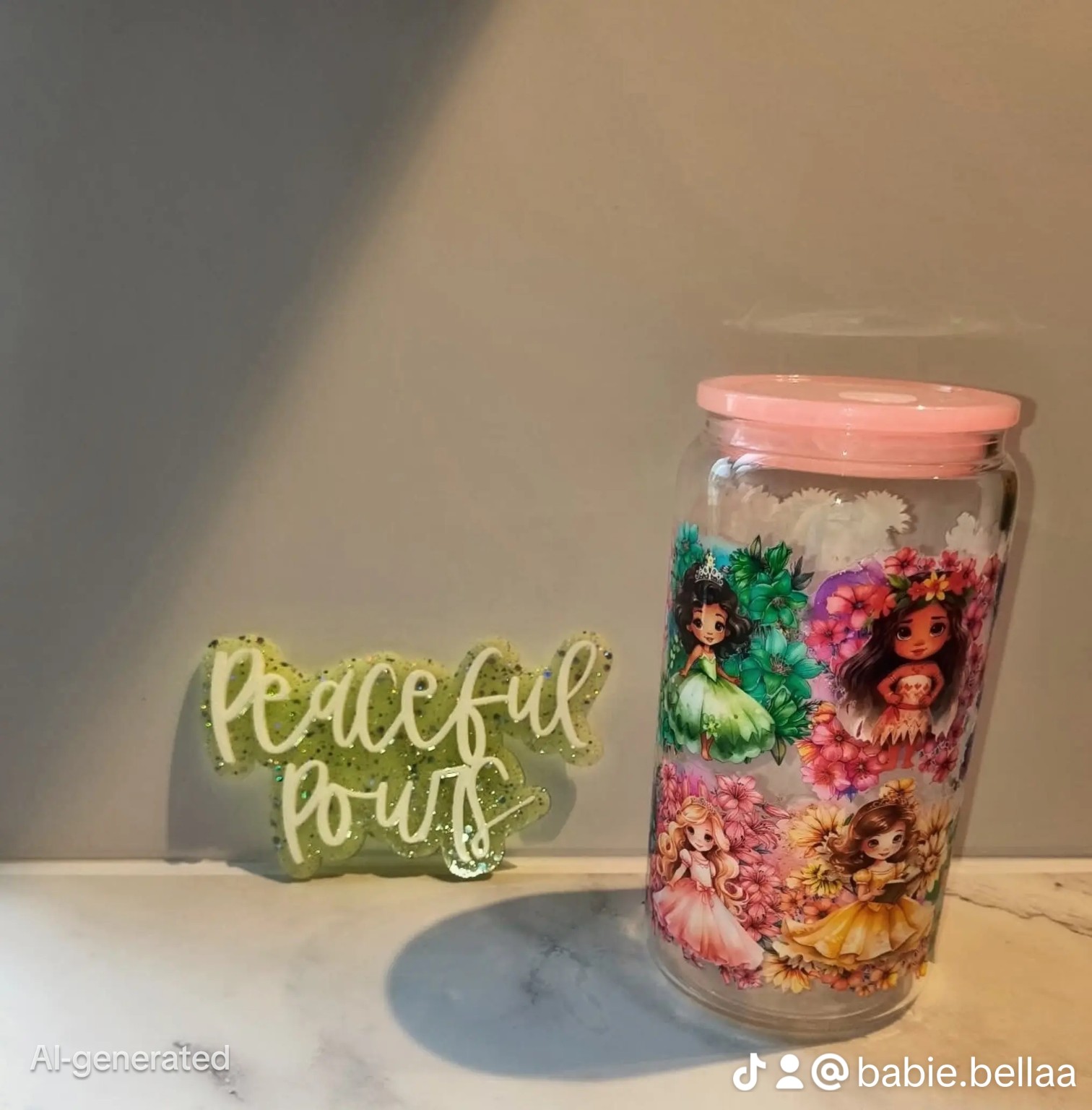 Floral Character Glass Can additional example