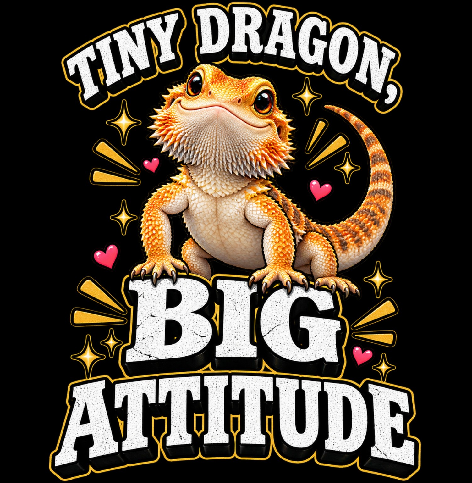 Tiny Dragon, Big Attitude design reference, not a finished garment