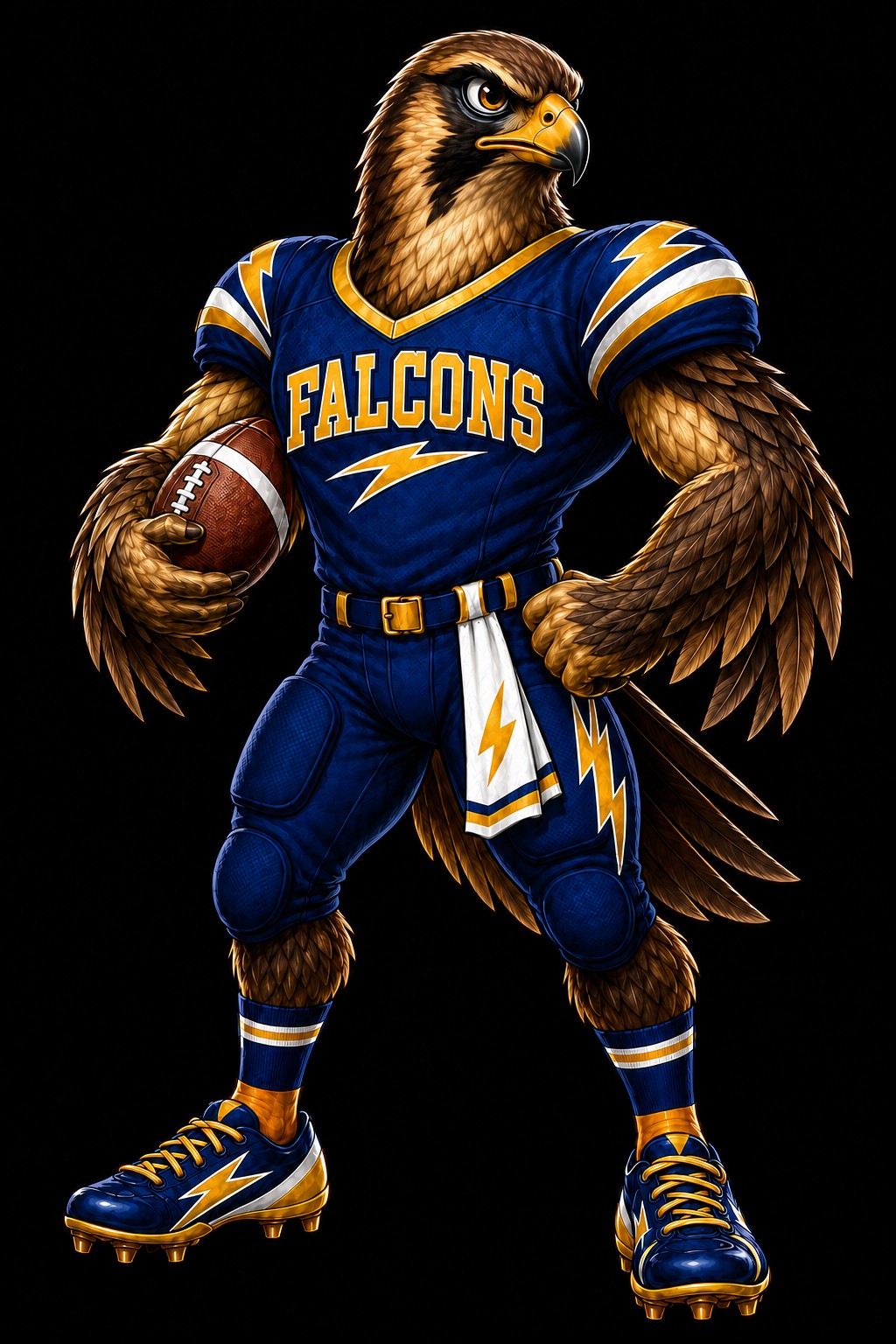 Falcons Football Mascot design reference, not a finished garment