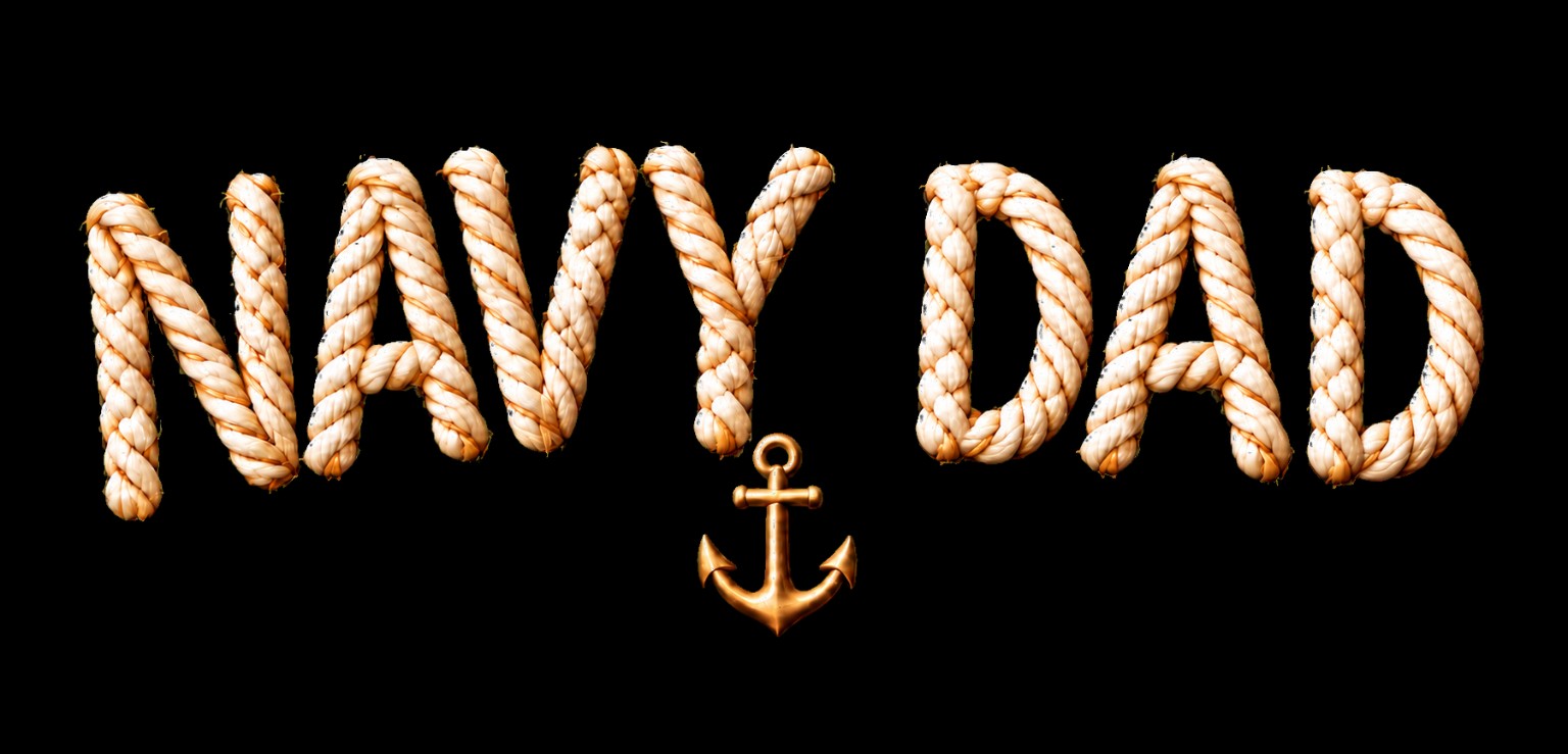 Navy Dad Anchor design reference, not a finished garment