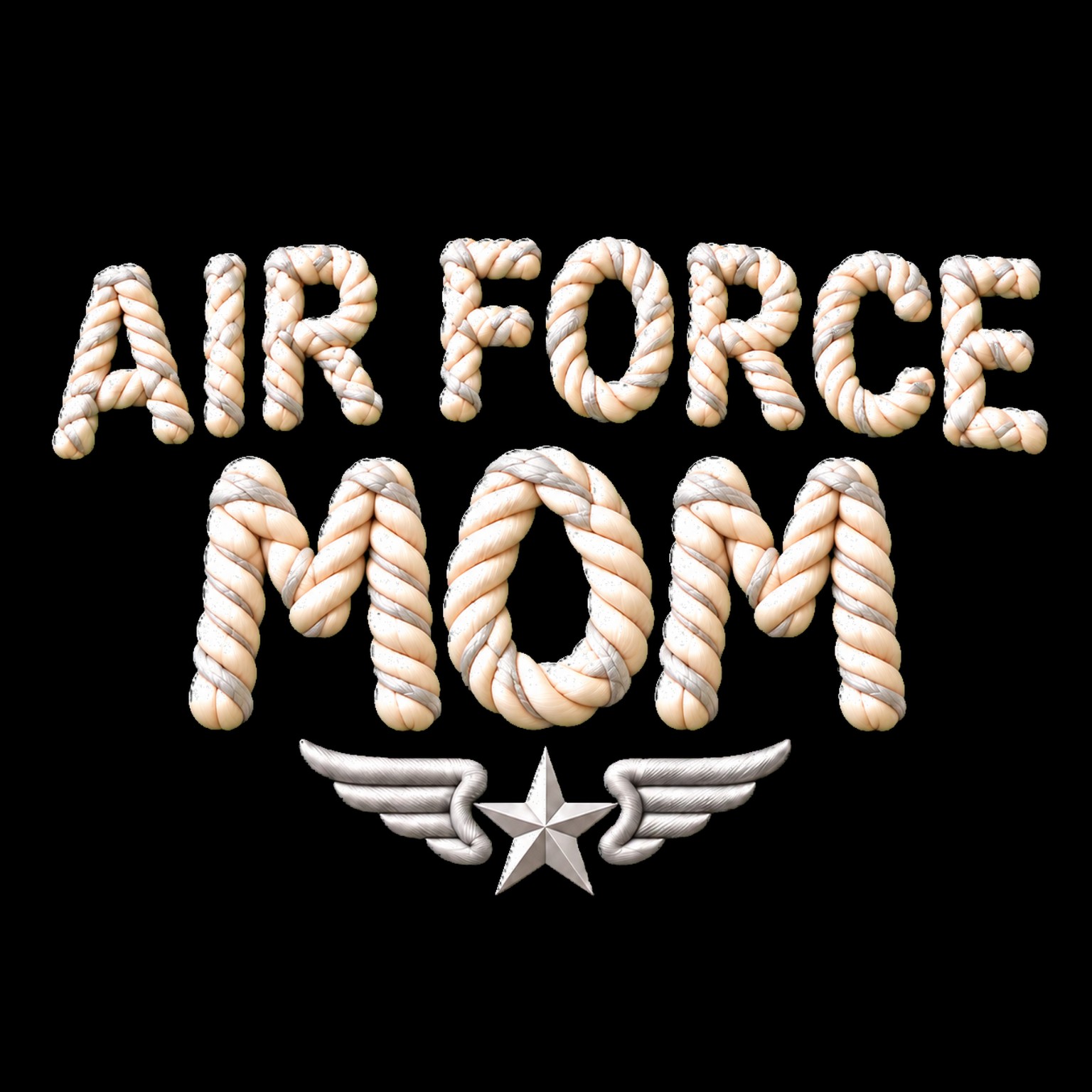 Air Force Mom design reference, not a finished garment