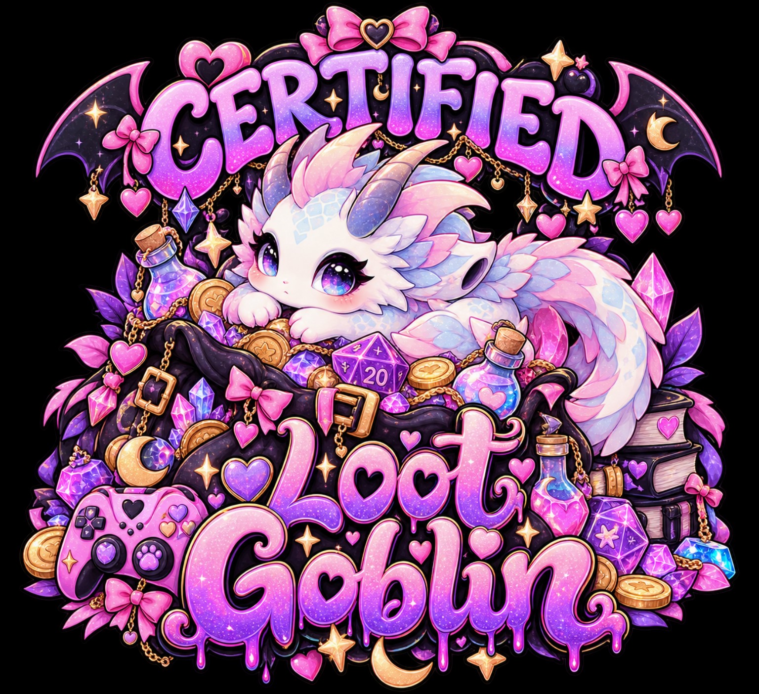 Certified Loot Goblin design reference, not a finished garment