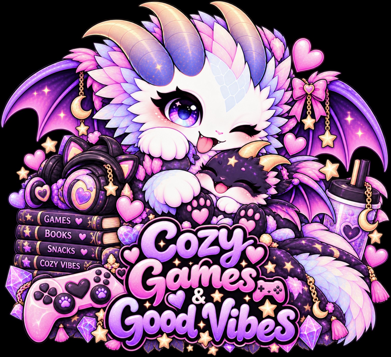 Cozy Games, Good Vibes design reference, not a finished garment