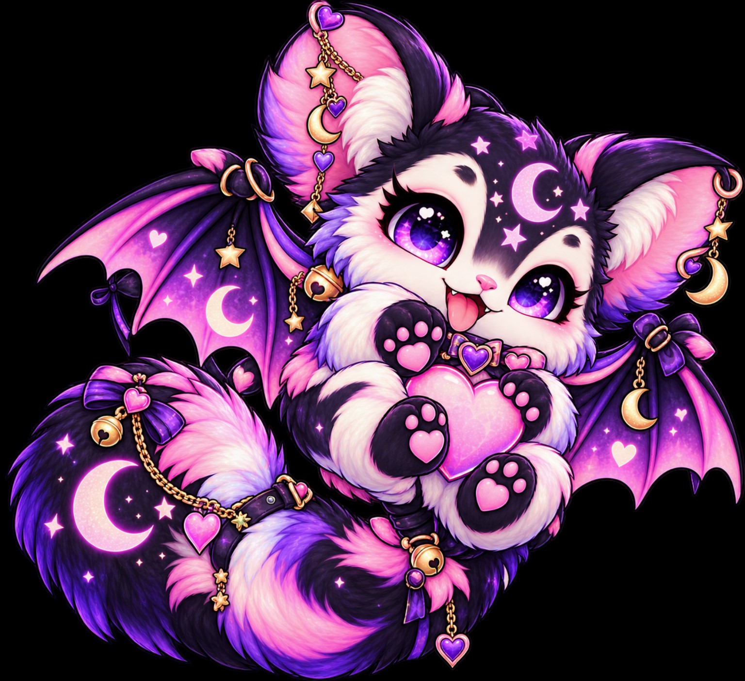 Cozy Purple Critter design reference, not a finished garment